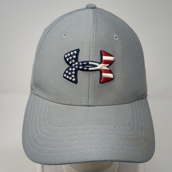 Under Armour U.S. Flag Fitted Baseball Cap Gray XL Embroidered Classic Fit - Picture 2 of 9
